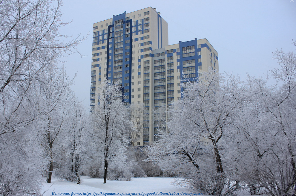 Вид на дом зимой со стороны парка